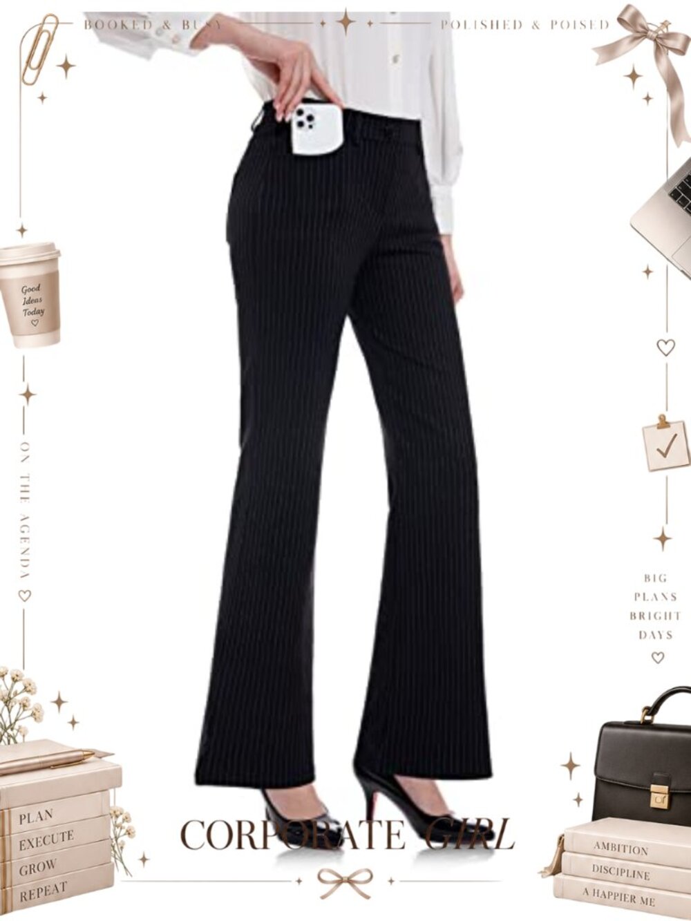 Tapata Bootcut Dress Pants 4-Way Stretch Ponte Business Office Work Slacks